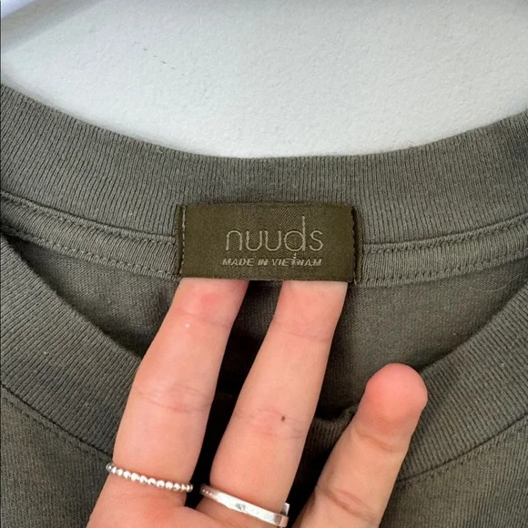Nuuds Vintage Cotton Cropped Tee in Olive - M - Picture 5 of 6